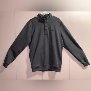 Travis Mathew Button Up Golf Pullover Gray Sponsored Mens Large EUC